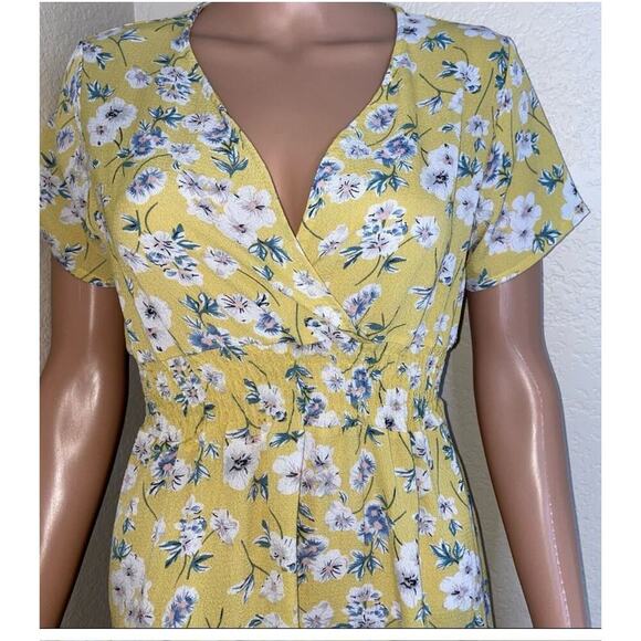 Women Short Sleeve Wrap Boho Floral Maxi Boho Dress Ladies Summer Sundress SZ SM - Picture 8 of 8